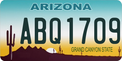 AZ license plate ABQ1709