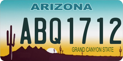 AZ license plate ABQ1712