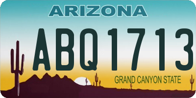 AZ license plate ABQ1713