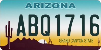 AZ license plate ABQ1716
