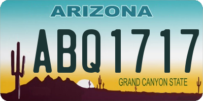 AZ license plate ABQ1717