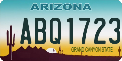 AZ license plate ABQ1723