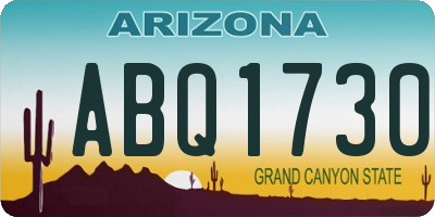AZ license plate ABQ1730
