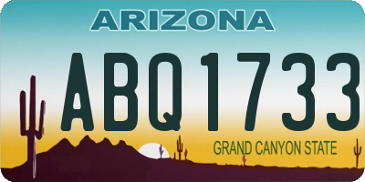 AZ license plate ABQ1733