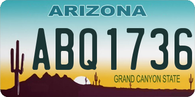 AZ license plate ABQ1736
