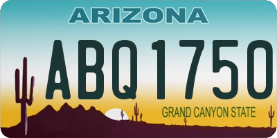 AZ license plate ABQ1750