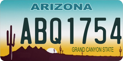 AZ license plate ABQ1754