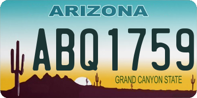 AZ license plate ABQ1759