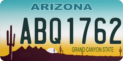AZ license plate ABQ1762