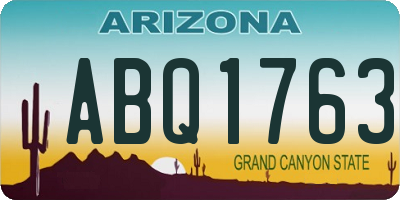 AZ license plate ABQ1763