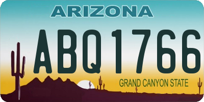 AZ license plate ABQ1766