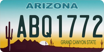 AZ license plate ABQ1772