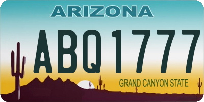 AZ license plate ABQ1777
