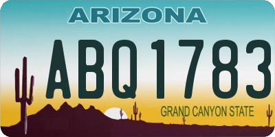AZ license plate ABQ1783