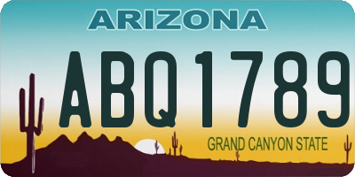 AZ license plate ABQ1789