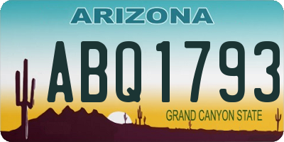 AZ license plate ABQ1793