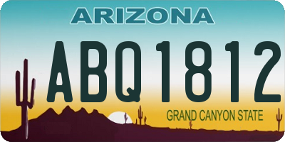 AZ license plate ABQ1812