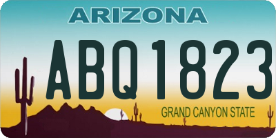 AZ license plate ABQ1823