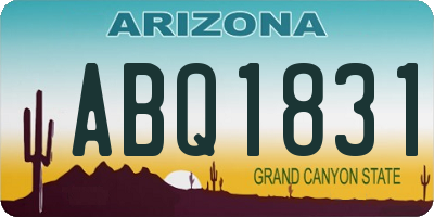 AZ license plate ABQ1831
