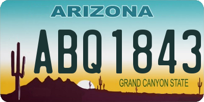 AZ license plate ABQ1843