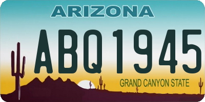 AZ license plate ABQ1945