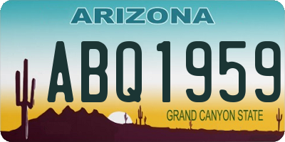 AZ license plate ABQ1959
