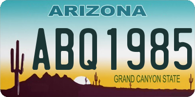 AZ license plate ABQ1985