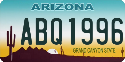 AZ license plate ABQ1996