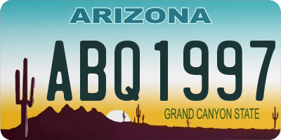 AZ license plate ABQ1997