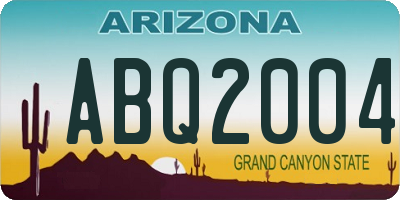 AZ license plate ABQ2004