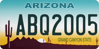 AZ license plate ABQ2005