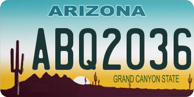 AZ license plate ABQ2036