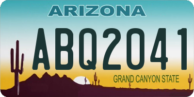 AZ license plate ABQ2041