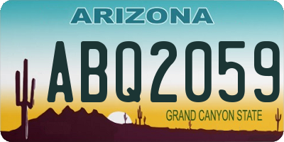 AZ license plate ABQ2059