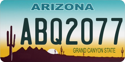 AZ license plate ABQ2077