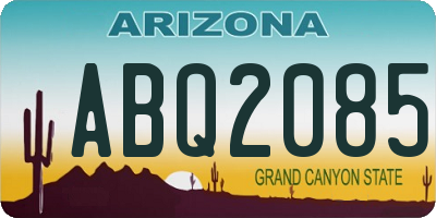 AZ license plate ABQ2085
