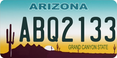 AZ license plate ABQ2133