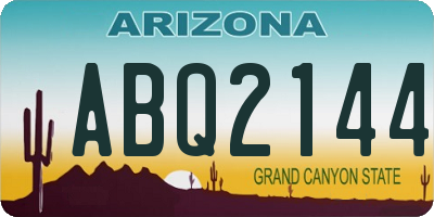 AZ license plate ABQ2144