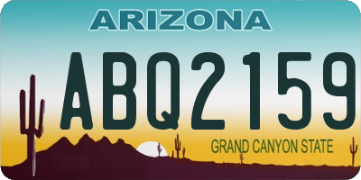 AZ license plate ABQ2159