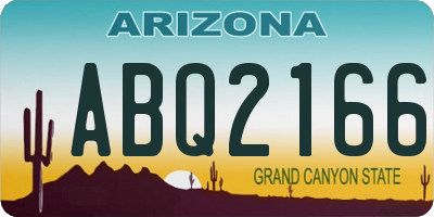AZ license plate ABQ2166