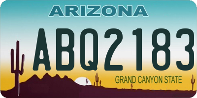 AZ license plate ABQ2183
