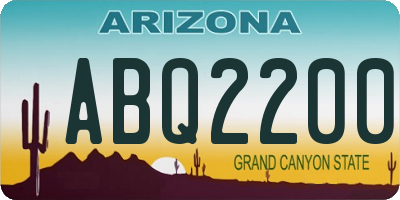 AZ license plate ABQ2200
