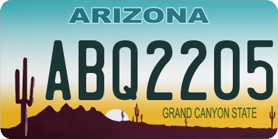 AZ license plate ABQ2205