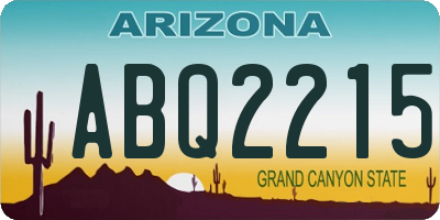 AZ license plate ABQ2215