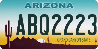 AZ license plate ABQ2223