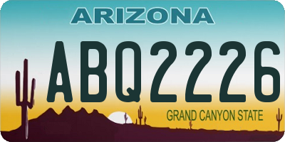 AZ license plate ABQ2226