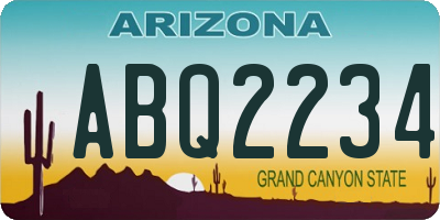 AZ license plate ABQ2234