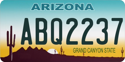 AZ license plate ABQ2237