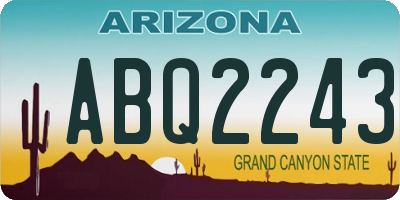 AZ license plate ABQ2243