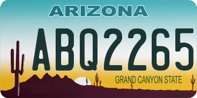 AZ license plate ABQ2265